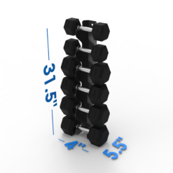 Alternative view of 010Fitness 6-Tier Wall-Mount Dumbbell Rack – Space-Saving Weight Storage for Home & Commercial Gyms