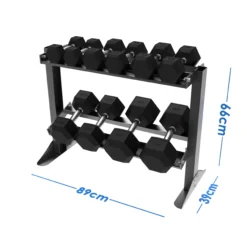 Alternative view of 010Fitness Dumbbell Storage Rack – 2-Tier Heavy-Duty Steel Free Weight Storage Stand