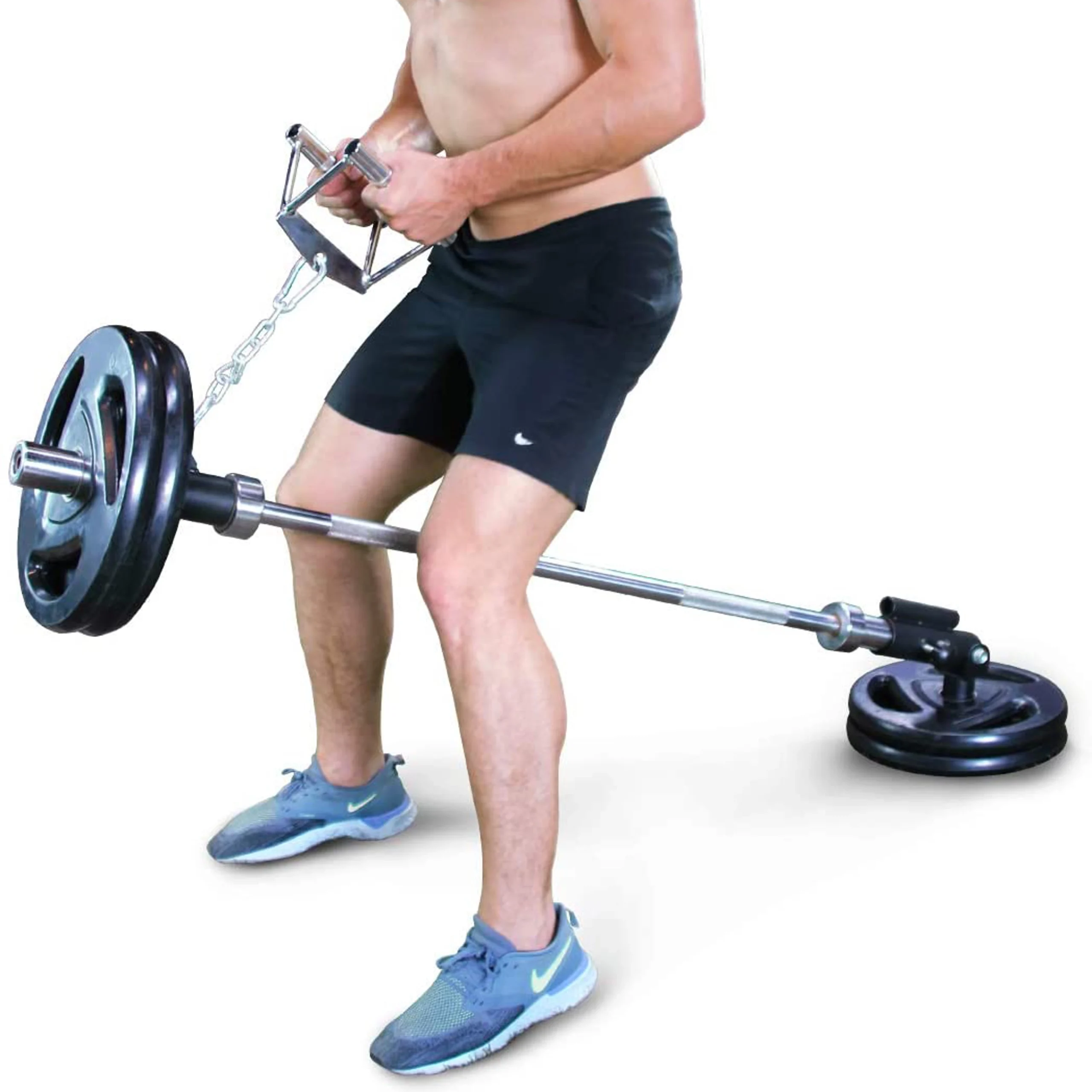 010Fitness T-Bar Barbell Eyelet Attachment for 2 inch Olympic Bar with Chain - Image 4