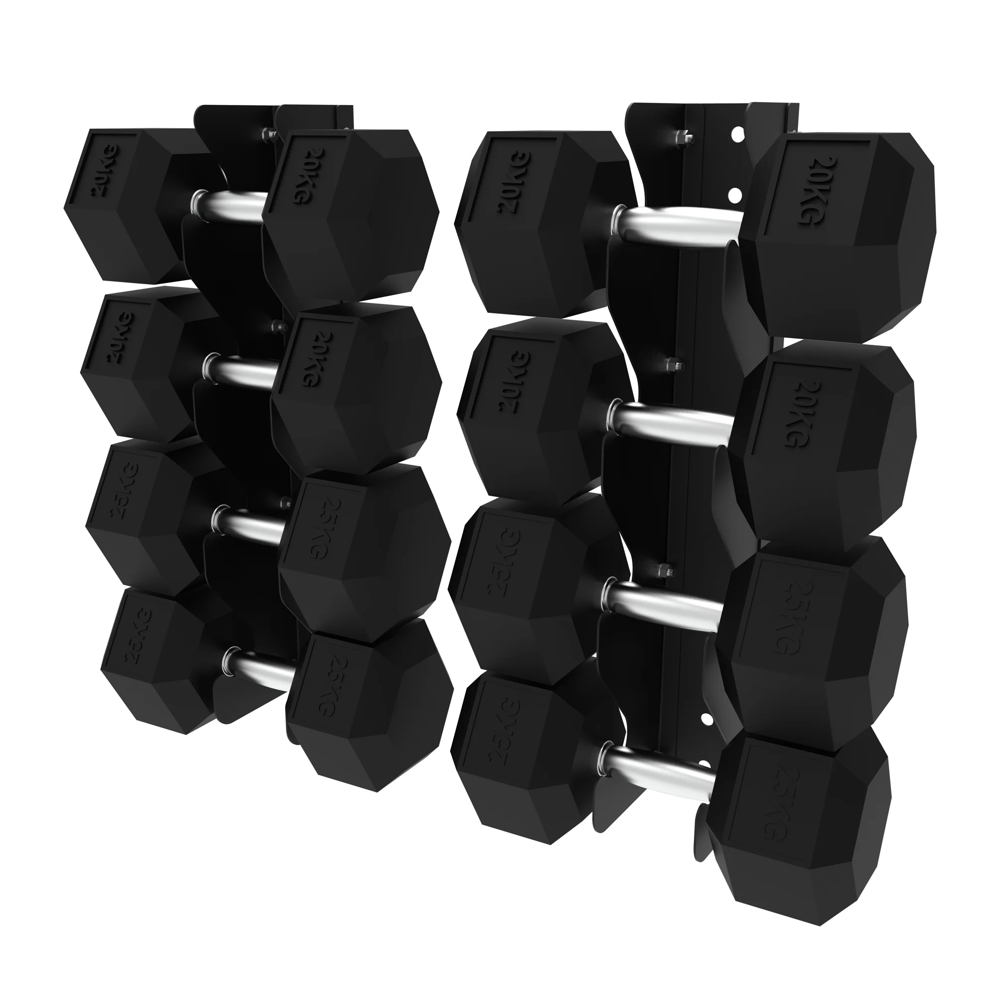 010Fitness 4-Tier Commercial Wall-Mount Dumbbell Rack – Space-Saving Weight Storage Commercial Gyms - Image 4