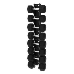 Alternative view of 010Fitness 8-Tier Commercial Wall-Mount Dumbbell Rack – Space-Saving Weight Storage Commercial Gyms